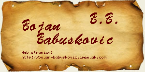 Bojan Babušković vizit kartica